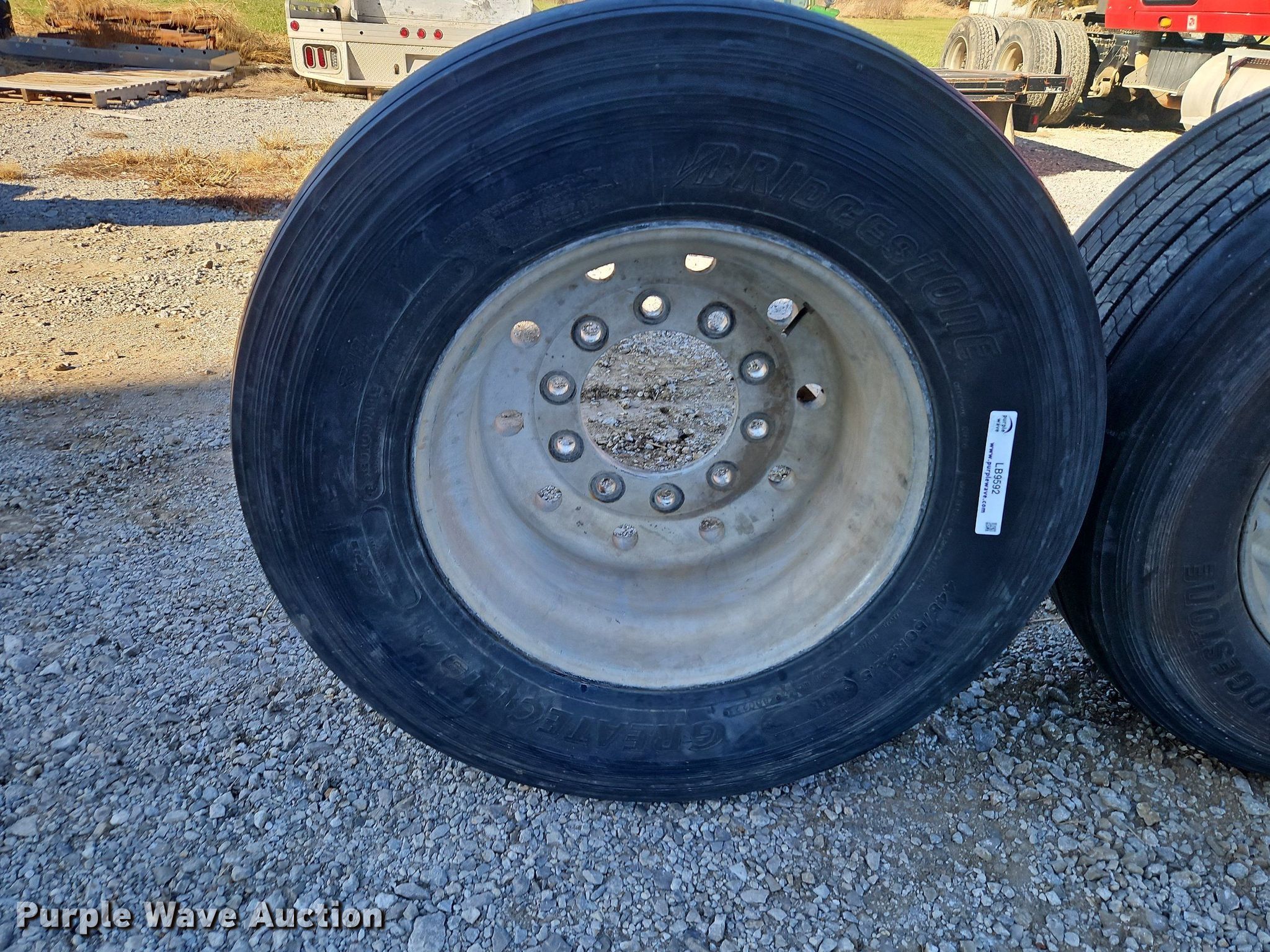 (4) Bridgestone Greatec tires and wheels in Mound City, KS Item LB9592 for sale Purple Wave