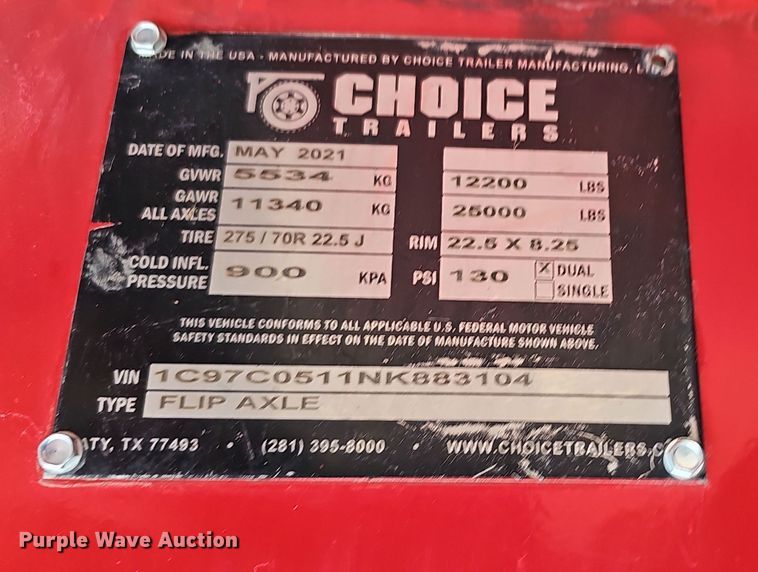 image for item DQ8469 2022 Choice Trailers 355 NG-PRO lowboy equipment trailer