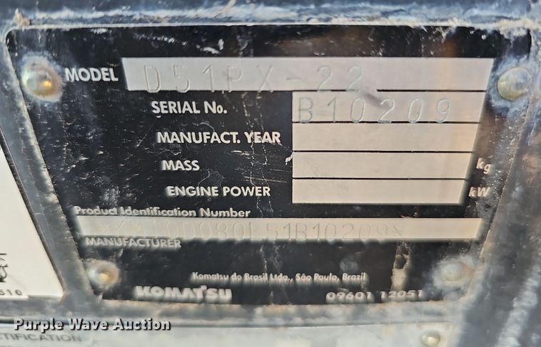 image for item DQ8474 2008 Komatsu D51PX-22 dozer