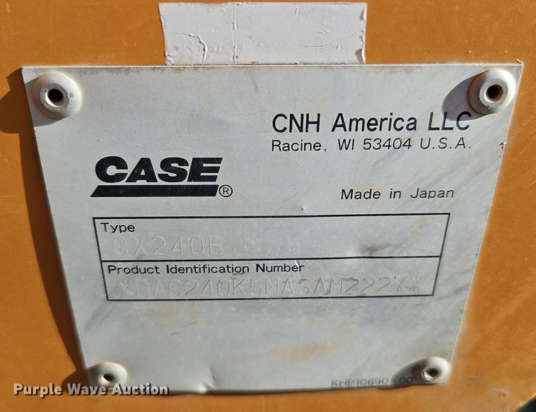 image for item DQ8475 2010 Case CX240B excavator