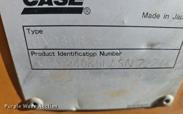 image for item DQ8475 2010 Case CX240B excavator