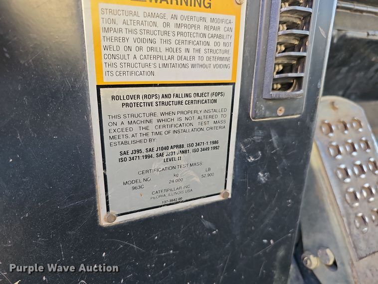 image for item DQ8479 2000 Caterpillar 963C track loader