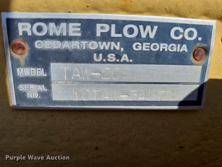 image for item DQ8480 Rome Plow Co. TAW-20S off-set disk