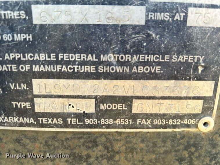 image for item DJ6460 1996 Ledwell  tilt deck equipment trailer