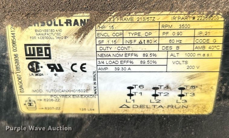 image for item DJ6462 (2) Ingersoll Rand air compressors