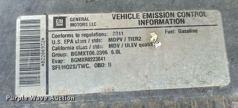 image for item DJ6488 2011 Chevrolet Silverado 2500HD  Ext. Cab utility bed pickup truck