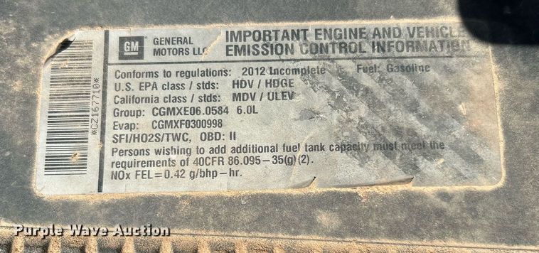 image for item DJ6489 2012 Chevrolet Silverado 2500HD  Ext. Cab utility bed pickup truck