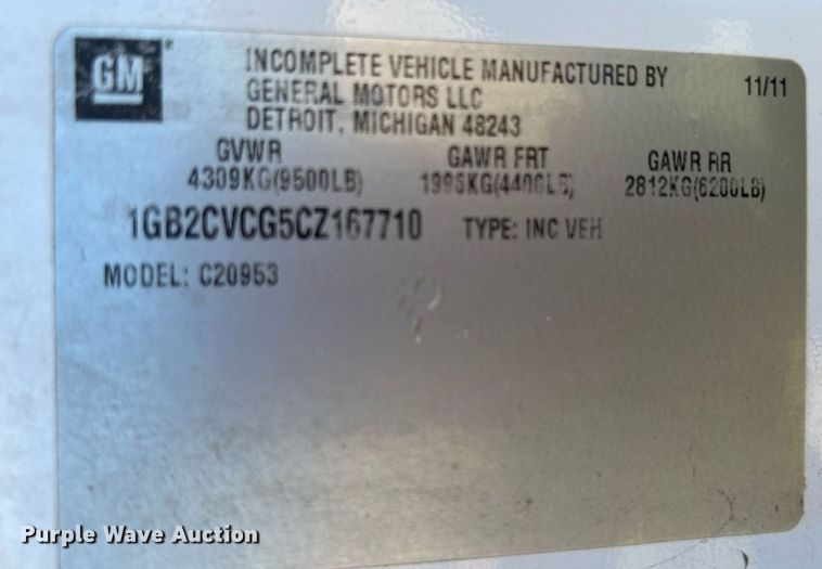 image for item DJ6489 2012 Chevrolet Silverado 2500HD  Ext. Cab utility bed pickup truck