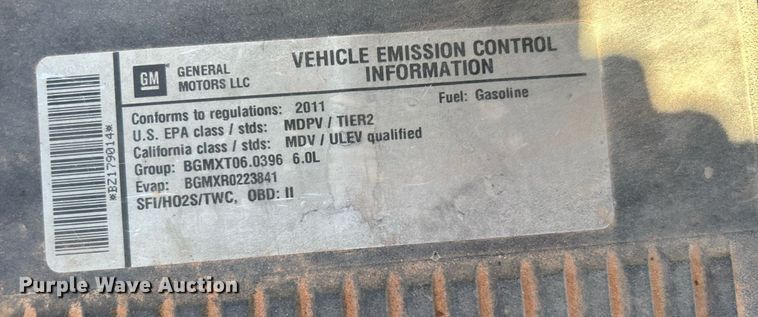 image for item DJ6490 2011 Chevrolet Silverado 2500HD  Ext. Cab utility bed pickup truck