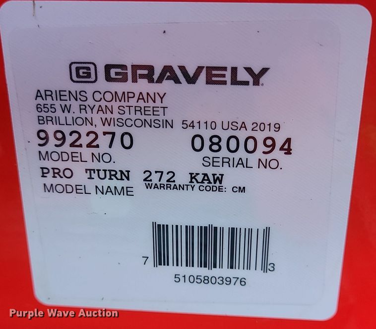 image for item DK4155 Gravely Proturn 272  ZTR lawn mower