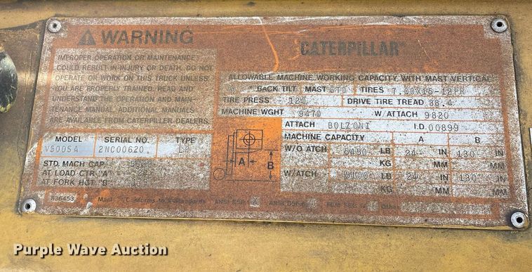 image for item DP0237 Caterpillar V50DSA  forklift