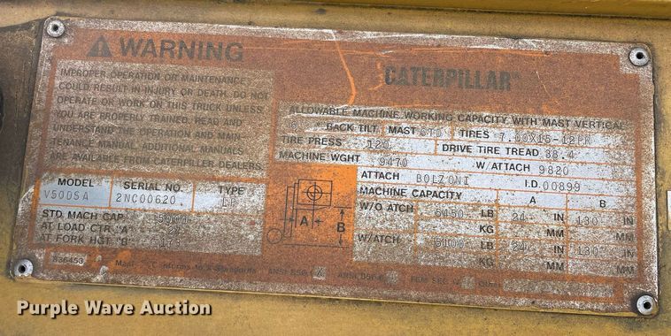 image for item DP0237 Caterpillar V50DSA  forklift