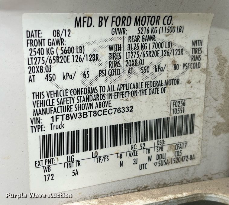 image for item DP2136 2012 Ford F350 Super Duty Lariat  Crew Cab pickup truck