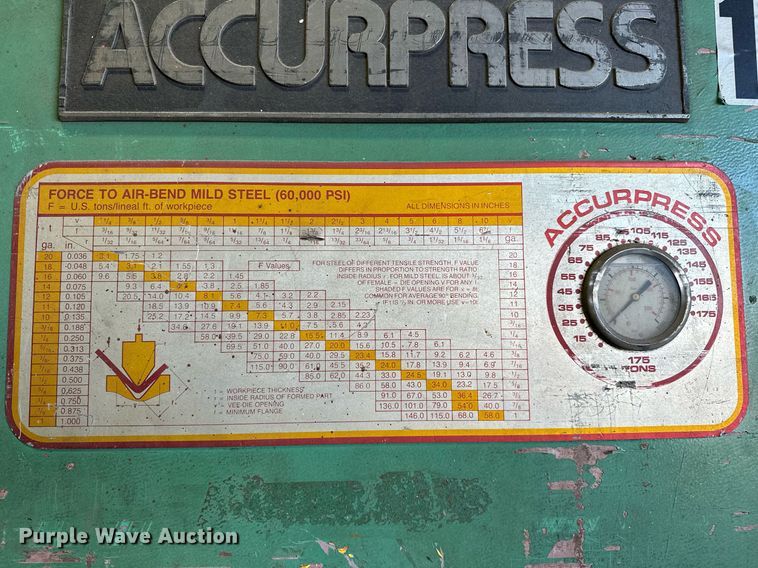 image for item DP3208 1991 Accurpress 717512  press brake