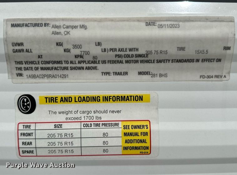 image for item DP3217 2024 Idle-Time 281 BHS  camper