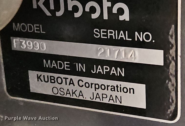 image for item DP6177 2022 Kubota F3990  lawn mower