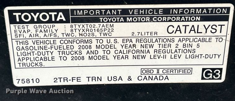 image for item DQ1050 2008 Toyota Tacoma  pickup truck