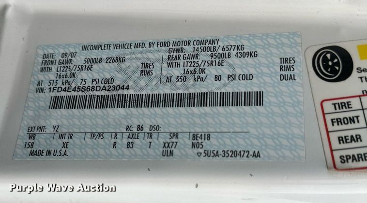 image for item DQ1525 2008 Ford E450 Super Duty  shuttle bus