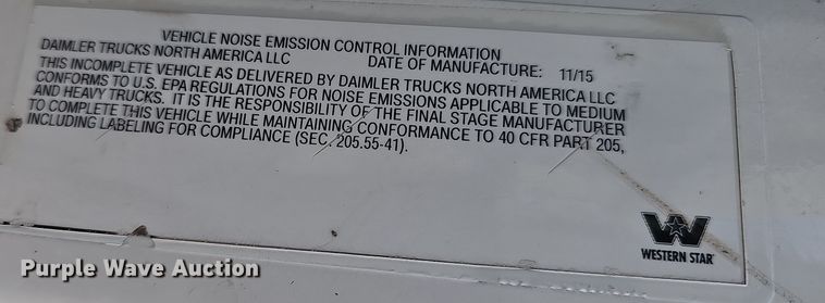 image for item DR5891 2016 Western Star 4700SB  roll-off container truck