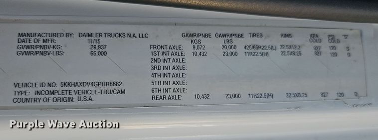 image for item DR5891 2016 Western Star 4700SB  roll-off container truck