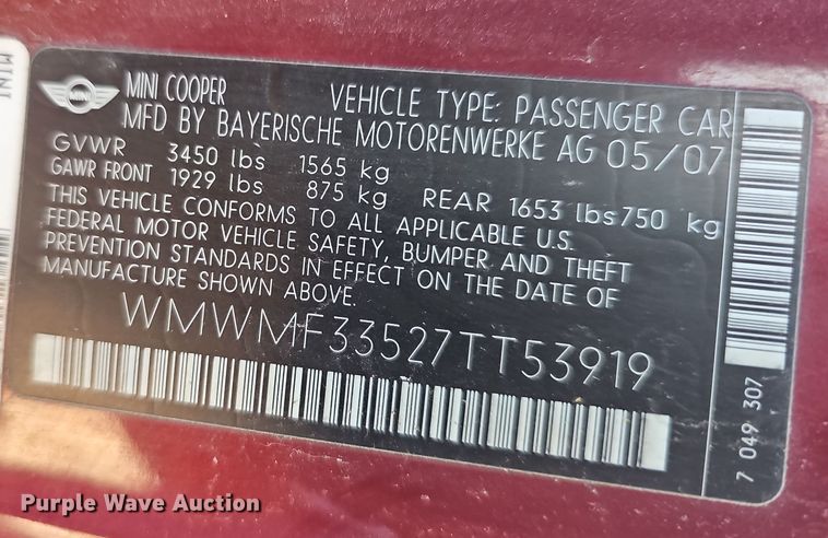 image for item DR5901 2007 Mini Cooper