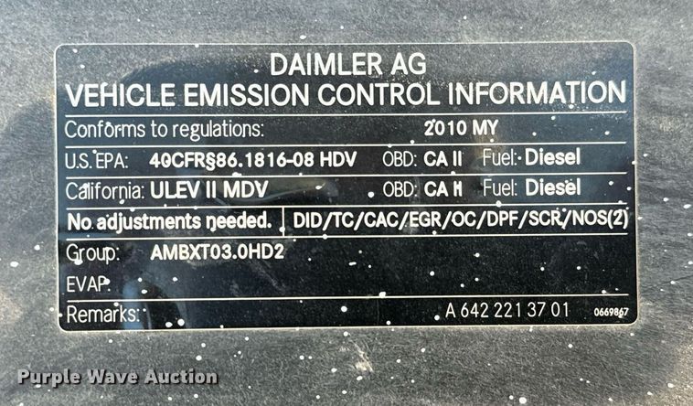 image for item GG9841 2010 Mercedes Benz Sprinter 3500  van