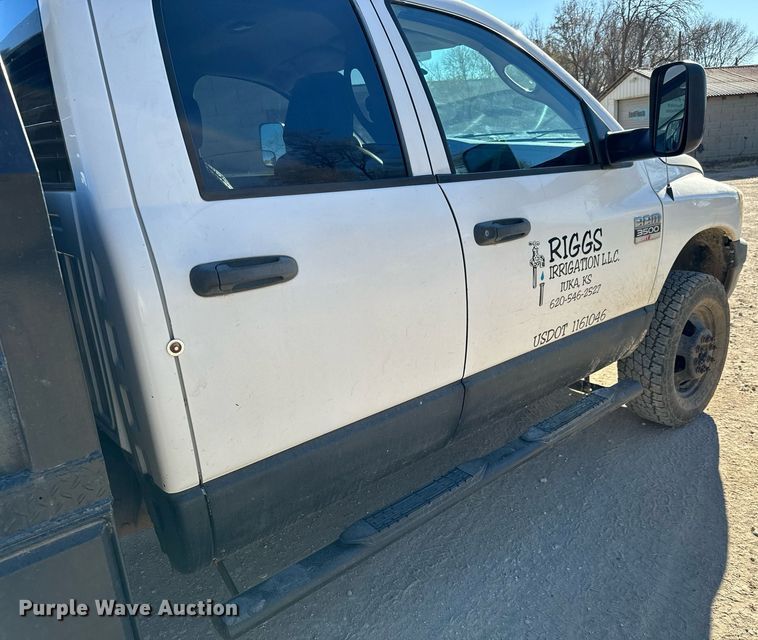 image for item GG9869 2008 Dodge Ram 3500 HD  Quad Cab flatbed pickup truck