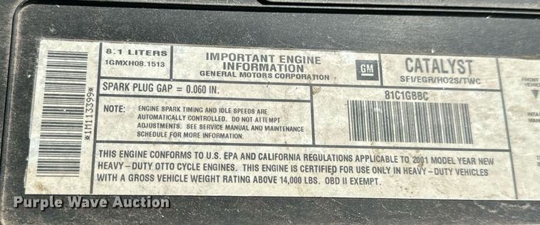 image for item GG9890 2001 Chevrolet Silverado 3500HD  utility bed pickup truck