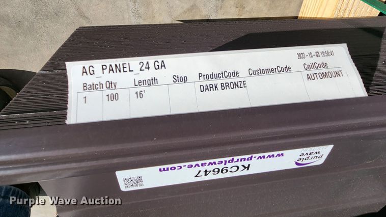 image for item KC9647 (100) sheets of Doerkson Metal Components metal siding/roofing