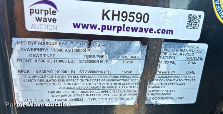 image for item KH9590 2020 PJ Trailer LD422  equipment trailer