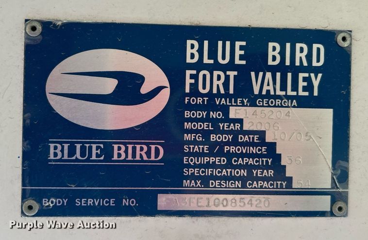 image for item KH9623 2006 Blue Bird  school bus