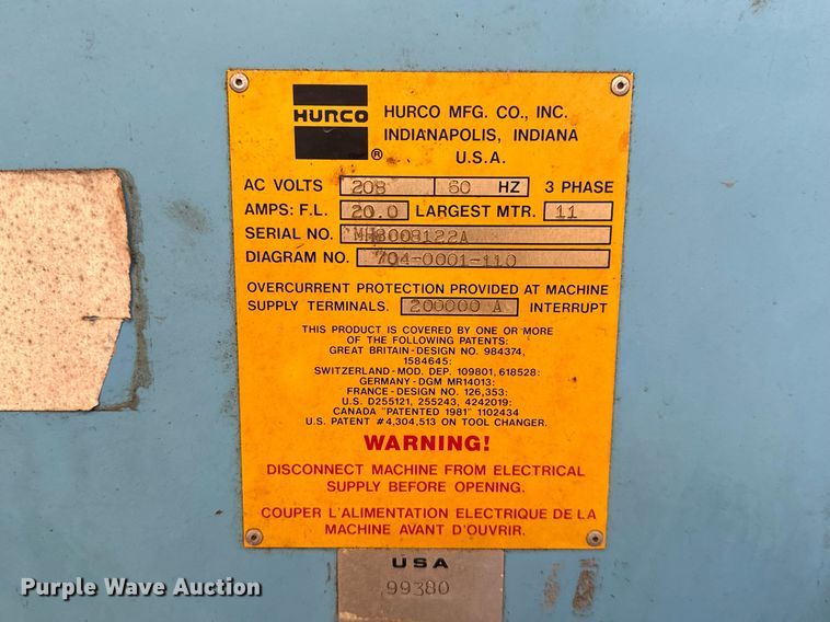 image for item KT9244 Hurco  milling machine