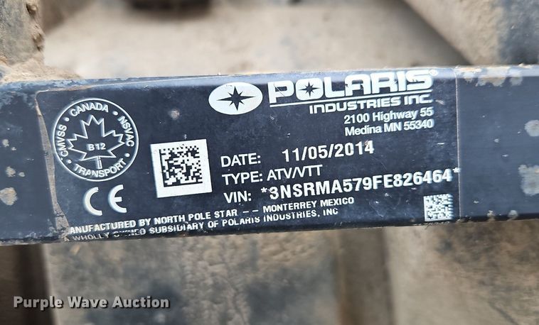 image for item LB9583 2015 Polaris Ranger  utility vehicle