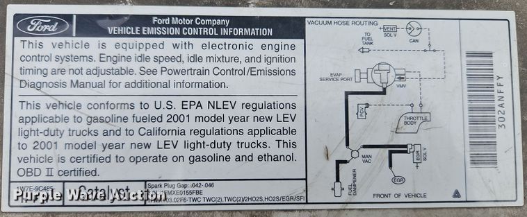 image for item LB9612 2001 Ford Ranger  Crew Cab pickup truck