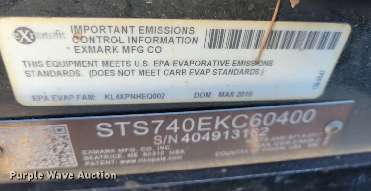 image for item LC9286 2019 Exmark Staris S-Series  ZTR lawn mower