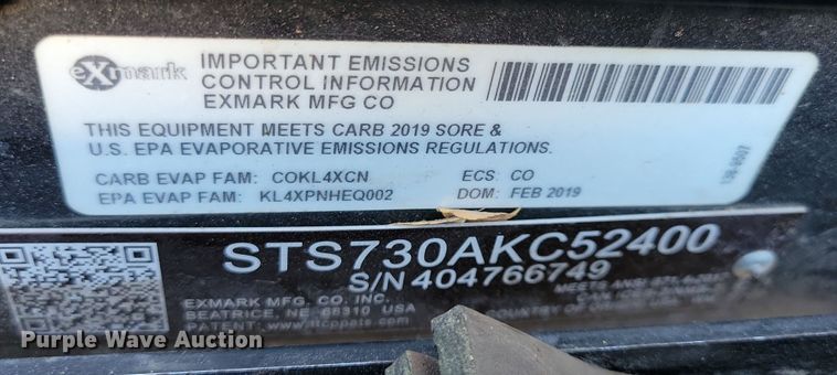 image for item LC9287 2019 Exmark Staris S-Series  ZTR lawn mower