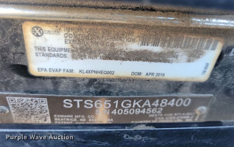 image for item LC9288 2019 Exmark Staris S-Series  ZTR lawn mower