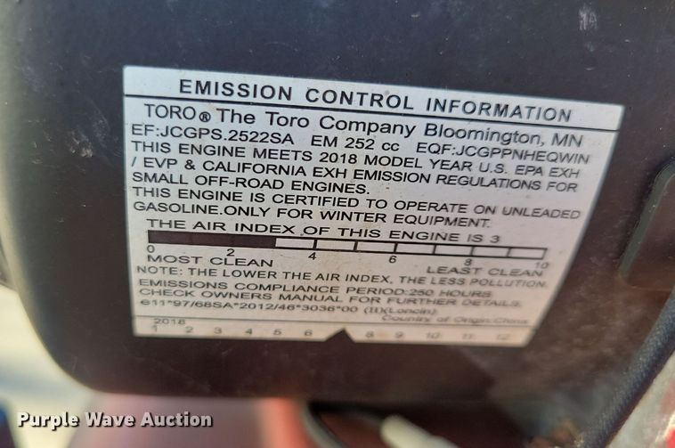 image for item LC9298 Toro Power Max 826 OXE  snow blower