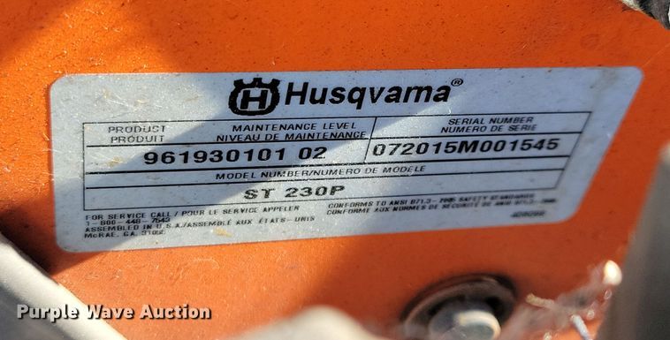 image for item LC9299 2015 Husqvarna ST230P  snow blower