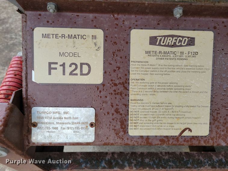 image for item LC9330 Turfco Mete-R-Matic III F12D  top dresser spreader