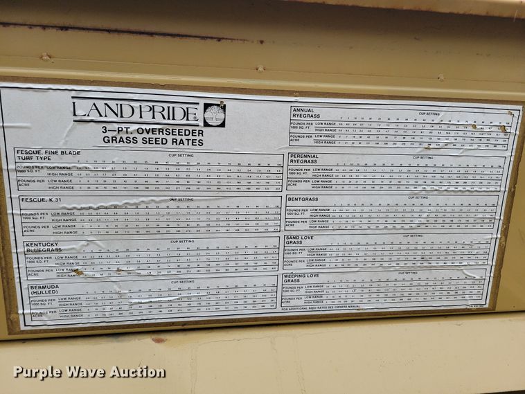 image for item LC9331 Land Pride OS572 Solid Stand Seeder  overseeder