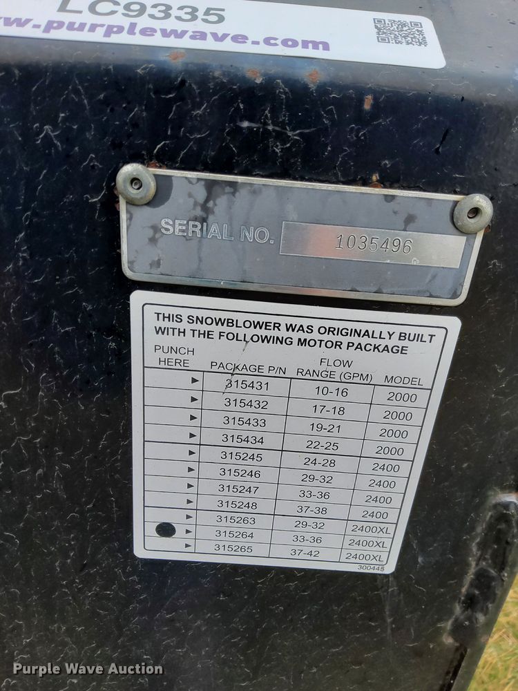 image for item LC9335 Erskine 2410XL  snow blower