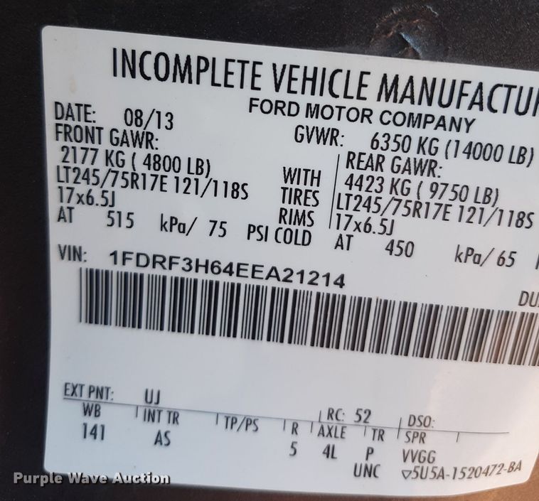 image for item LX9807 2014 Ford F350 Super Duty  bale bed pickup truck