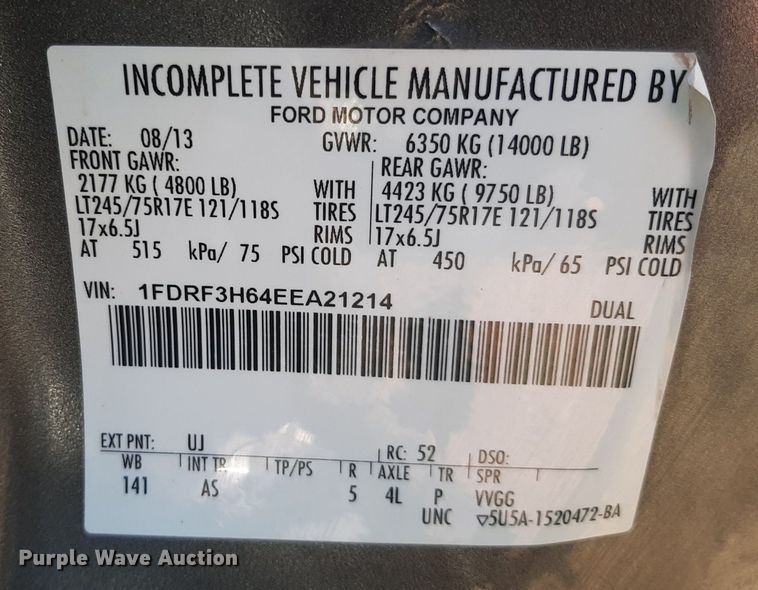 image for item LX9807 2014 Ford F350 Super Duty  bale bed pickup truck