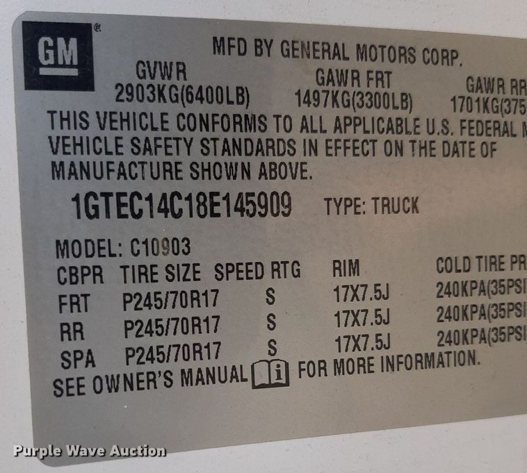 image for item LX9821 2008 GMC Sierra 1500  pickup truck