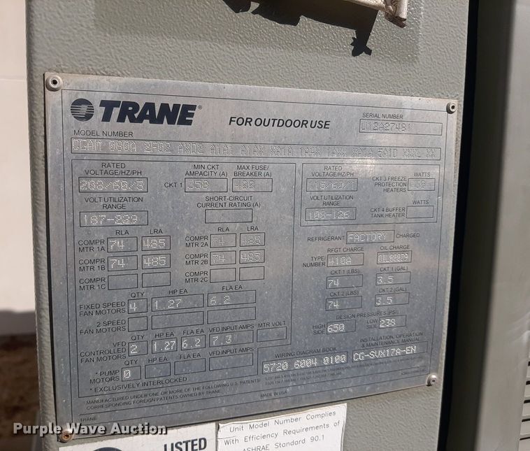 image for item LX9823 (2) Trane chillers