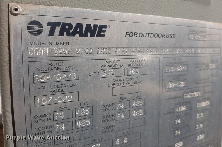 image for item LX9823 (2) Trane chillers