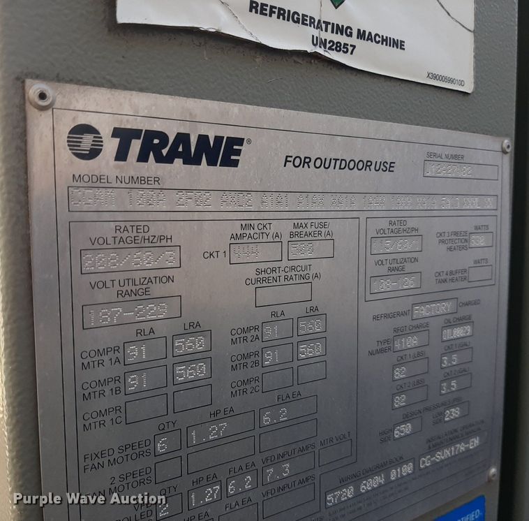 image for item LX9823 (2) Trane chillers