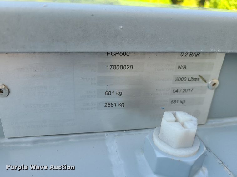 image for item MG9736 2017 Western Global Fuel Cube FCP500  tank