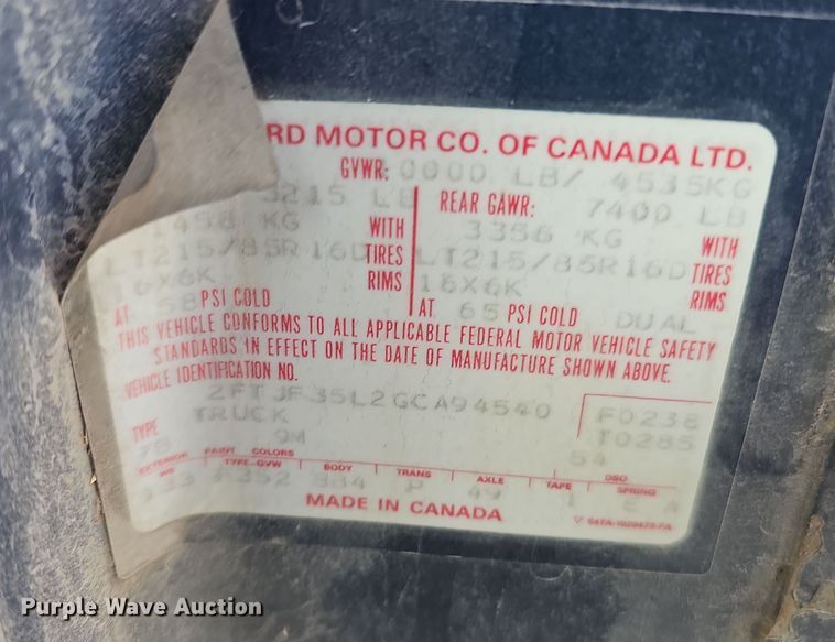 image for item MH9518 1986 Ford F350  pickup truck